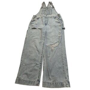 Cotton On Utility Denim Long Overall Straight Jeans in Blue